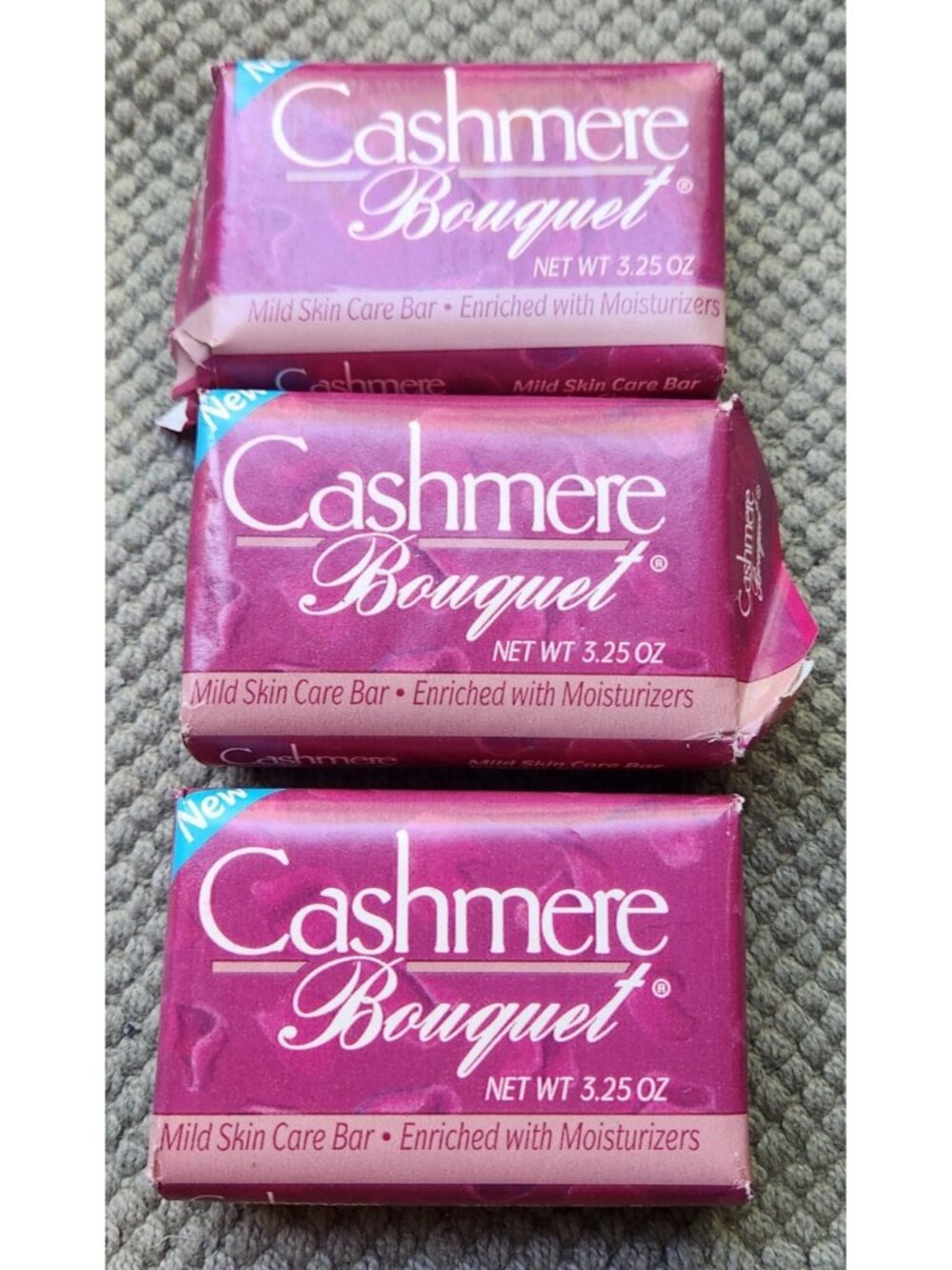Cashmere Bouquet Soap Bars Lot of 3 Classic Fragrance Vintage New Old Stock
